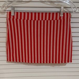 Forever 21. Red and White Striped Skirt